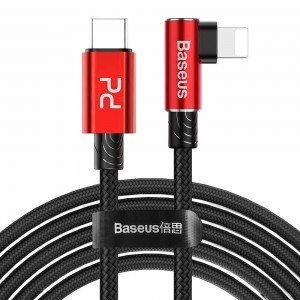 Baseus MVP 90 fokban döntött USB Type-C/Lightning kábel PD 18W 2m piros (CATLMVP-A09)