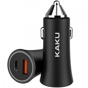 KAKU 2x USB - USB-C PD 18W + USB Quick Charge 3.0 18W 3A FEKETE/SZÜRKE (KSC-277)