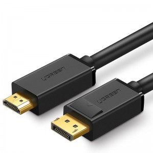 Ugreen HDMI - DisplayPort kábel 4K 30Hz 32 AWG 2m fekete (DP101 10202)