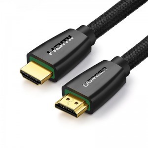 Ugreen High End HDMI 2.0 nylon fonatos kábel 4K 60Hz 3D 18Gbps HDR ARC Ethernet (HEC) 48bit 1.5m fekete (HD118 40409)