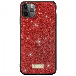 SULADA Dazzling Glitter tok iPhone XR piros