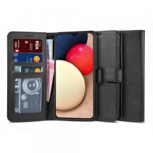 TECH-PROTECT Wallet 2 fliptok Samsung A02S fekete