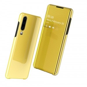 SMD Luxury View fliptok Mate 20 Pro tok sárga-arany színben
