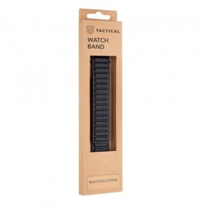 Apple Watch 1/2/3/4/5/6/SE 38/40/41 mm Tactical 723 Loop Leather bőr óraszíj fekete