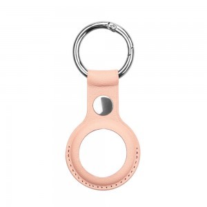 PU bőr Apple AirTag tok kulcstartóra pink