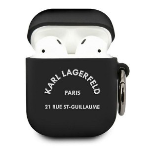 Karl Lagerfeld RSG KLACA2SILRSGBK AirPods 1/2 szilikon tok fekete
