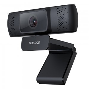 Ausdom Full HD 1080p Webkamera beépített mikrofonnal fekete (AF640)
