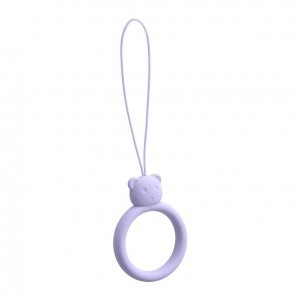 Szilikon telefon függelék kiegészítő gyűrű maci mintájú világos lila