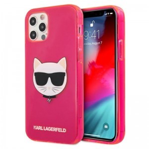 iPhone 12 / iPhone 12 Pro Karl Lagerfeld KLHCP12MCHTRP Choupette Head tok pink