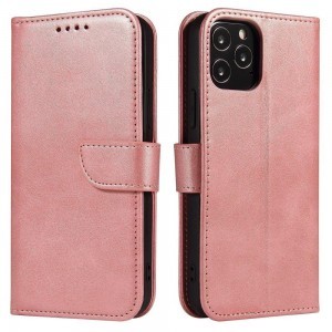 Samsung A32 4G Elegant mágneses bőr fliptok pink