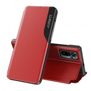 Xiaomi Redmi Note 10 / Redmi Note 10S Eco Leather View Case intelligens fliptok piros
