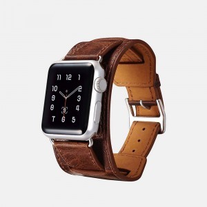 Apple Watch 38/40/41 mm iCarer Valódi bőr óraszíj Quadri Coffee