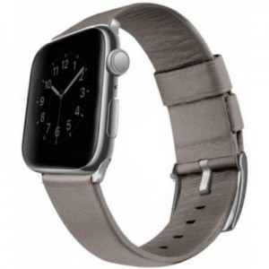 UNIQ Mondain Apple Watch 42/44/45 mm bőr szíj szürke (44927)