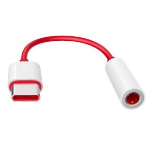 OnePlus USB Type-C - 3.5mm mini audio jack adapter piros