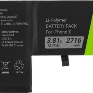 iPhone X 2716mAh Green Cell akkumulátor