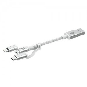 Mophie 3in1 USB kábel Micro USB/ USB Type-C/ Lightning 1m fehér