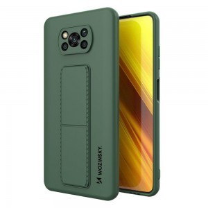 Xiaomi Poco X3 NFC / Poco X3 Pro Wozinsky Kickstand flexibilis szilikon tok sötétzöld