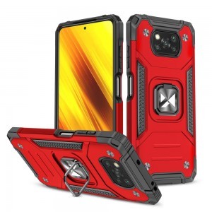 Xiaomi Poco X3 Pro / Poco X3 NFC Wozinsky Ring Armor Case Kickstand telefontok piros