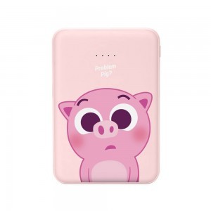Kivee Powerbank 5000mAh USB + Micro USB Pig, pink