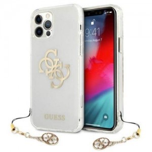 iPhone 12/ 12 Pro Guess GUHCP12MKS4GGO Gold Charms tok arany / átlátszó