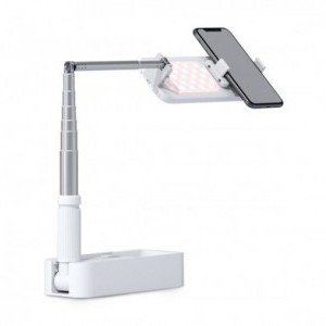 4smarts LoomiPod asztali állvány fehér LED fény és Selfie-tripod, bluetooth távírányítással, fehér