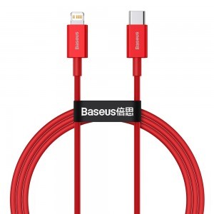 Baseus Superior USB Type-C - Lightning töltő és adatkábel PD 20W 1m piros (CATLYS-A09)