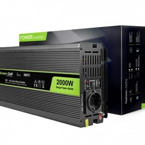 Green Cell feszültség átalakító inverter 12V - 230V 2000W / 4000W tiszta szinusz hullám (INV11)