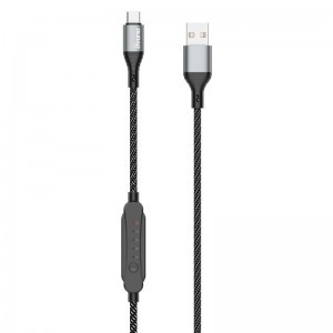Dudao USB - USB Type-C kábel 5A 1m töltési időzítővel 1 - 5 óra fekete (L7xsT)