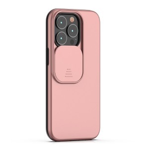 iPhone 13 Pro matt TPU tok kameralencse védővel világos rózsaszín Alphajack