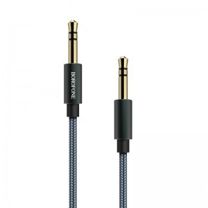 Borofone BL3 3.5mm - 3.5mm audio mini jack kábel 1m sötétszürke 