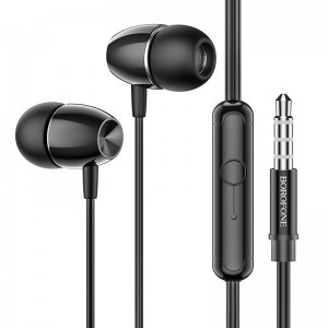 Borofone BM57 Platinum Vezetékes fülhallgató 3.5mm jack fekete