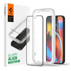 iPhone 13 Mini Spigen Alm Glass FC üvegfólia fekete (AGL03727)