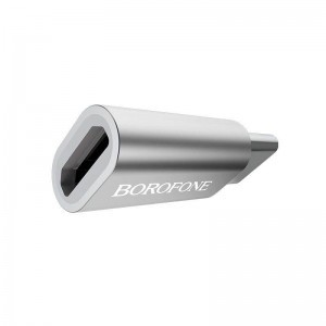 Borofone BV4 USB Type-C - Micro USB átalakító adapter, ezüst