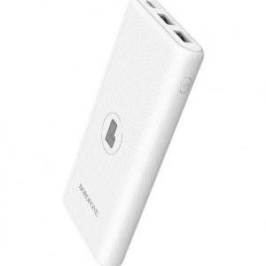 Borofone Winner BT31 Powerbank 10000mAh Vezeték nélküli töltéssel + USB-C + Micro USB + 2xUSB fehér