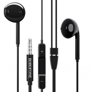 Borofone BM30 Collar vezetékes fülhallgató fekete 3.5mm jack