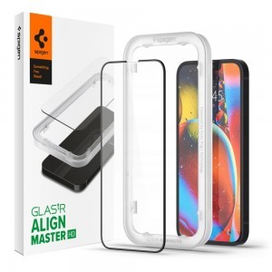 iPhone 13 / 13 Pro / 14 Spigen Alm Glass FC üvegfólia fekete (AGL03725)