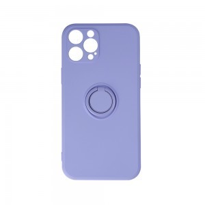 iPhone 13 Pro Max Szilikon tok hátlapi gyűrűvel lila