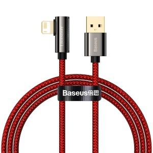 Baseus Legend 90 fokban döntött USB - Lightning kábel 2.4A 1m piros (CACS000009)