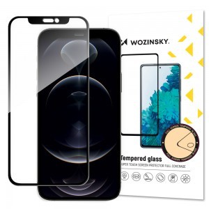 iPhone 13 Pro / iPhone 13 / iPhone 14 Wozinsky Full Glue 9H Super Tough kijelzővédő üvegfólia fekete