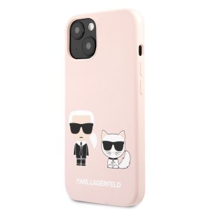 iPhone 13 mini Karl Lagerfeld KLHCP13SSSKCI Karl Choupette Liquid Silicone tok pink