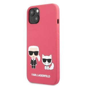 iPhone 13 mini Karl Lagerfeld KLHCP13SSSKCP Karl Choupette Liquid Silicone tok piros