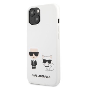 iPhone 13 mini Karl Lagerfeld KLHCP13SSSKCW Karl Choupette Liquid Silicone tok fehér