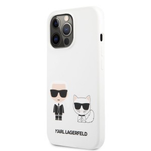 iPhone 13 Pro Karl Lagerfeld KLHCP13LSSKCW Karl Choupette Liquid Silicone tok fehér
