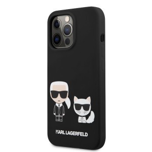 iPhone 13 Pro Max Karl Lagerfeld KLHCP13XSSKCK Karl Choupette Liquid Silicone tok fekete
