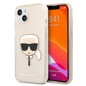 iPhone 13 6.1'' Karl Lagerfeld Glitter Karl`s Head tok arany (KLHCP13MKHTUGLGO)
