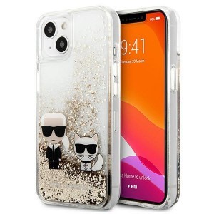 iPhone 13 Mini 5.4'' Karl Lagerfeld Liquid Glitter Karl Choupette tok arany (KLHCP13SGKCD)