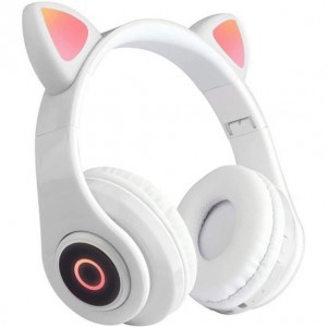 Bluetooth vezeték nélküli fejhallgató cica füllel fehér