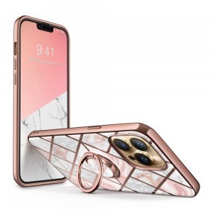 iPhone 13 Pro Supcase IBLSN Cosmo Snap márvány mintás tok rózsaszín
