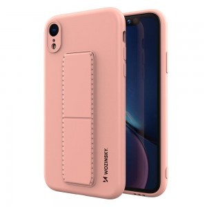 iPhone XR Wozinsky Kickstand flexibilis szilikon tok rózsaszín