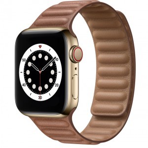 Apple Watch 3/4/5/6/7/8/SE 38/40/41mm barna Loop Leather bőr óraszíj mágneses